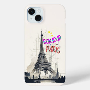 Bonjour Colourful Paris iPhone 15 Mini Case