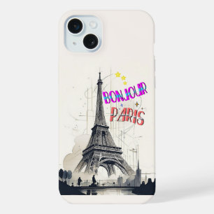 Bonjour Colourful Paris iPhone 15 Plus Case