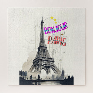 Bonjour Colourful Paris Jigsaw Puzzle