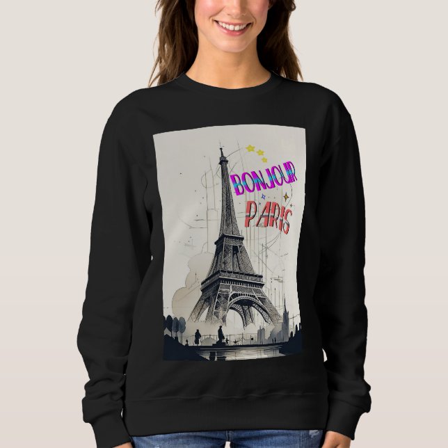Bonjour Colourful Paris Sweatshirt (Front)