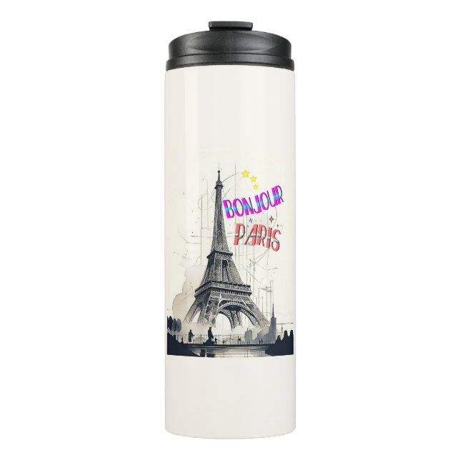 Bonjour Colourful Paris Thermal Tumbler (Front)
