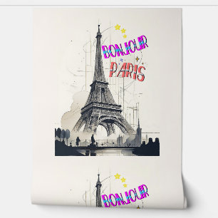 Bonjour Colourful Paris Wallpaper