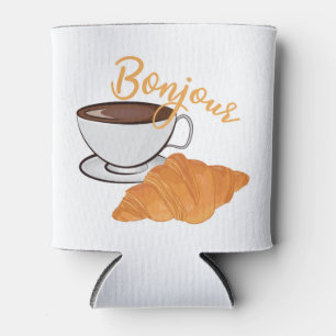 Bonjour Croissant Coffee Breakfast - French Cafe Can Cooler