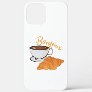 Bonjour Croissant Coffee Breakfast - French Cafe iPhone 12 Pro Max Case