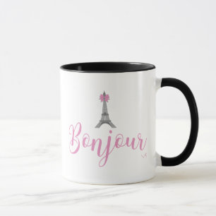 Bonjour-Eiffel Tower Bow Unique Mug