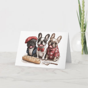 Bonjour French Bulldogs Card