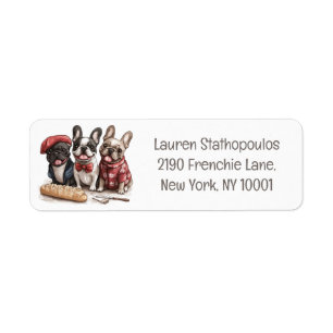 Bonjour French Bulldogs Return Address Label