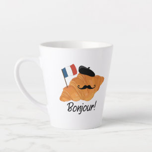 Bonjour French Croissant - France Funny Food Latte Mug