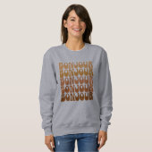 Bonjour | French Hello in Brown Groovy Typography  Sweatshirt (Front Full)