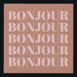 Bonjour | French Typography Terracotta and Blush  Faux Canvas Print<br><div class="desc">Minimalist Modern French Bonjour in Terracotta and Blush Canvas Print</div>