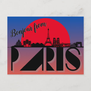 Bonjour from Paris Modern Postcard