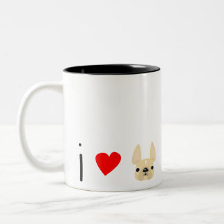 Bonjour Heart Frenchies Mug / Cream