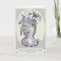 Bonjour Hello Elegant Marie Antoinette Portrait Po Thank You Card