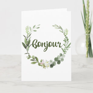 Bonjour Hello French Card