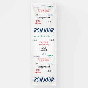 Bonjour Hello Languages World Travel Colourful Banner
