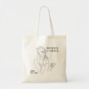Bonjour L'amour girly custom text Tote Bag