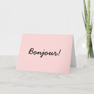 Bonjour Modern Script Cream Ivory Design Card