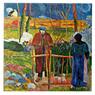 Bonjour, Monsieur by Paul Gauguin Ceramic Tile