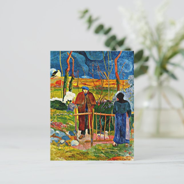 Bonjour, Monsieur by Paul Gauguin Postcard (Standing Front)