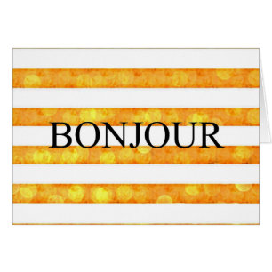 Bonjour Orange Stripe Bokeh