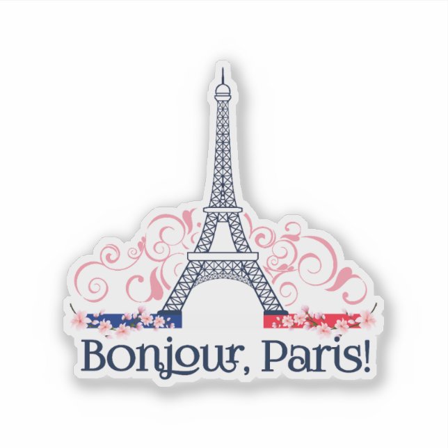 Bonjour Paris Cute Parisian Design (Front)