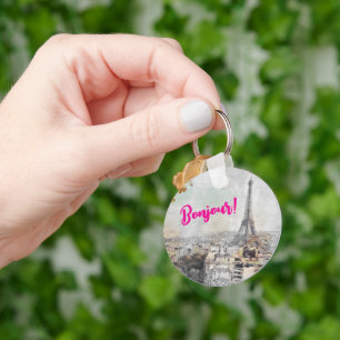 “Bonjour Paris” Eiffel Tower Keychain – Parisian 