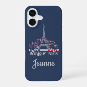 Bonjour Paris French Chic Personalised Name iPhone 16 Case