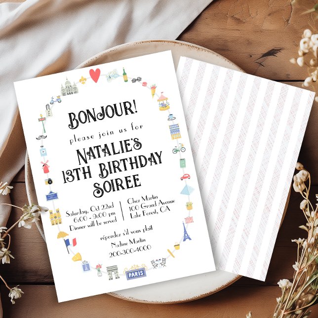Bonjour Paris Icon Birthday Party Invitation (Creator Uploaded)
