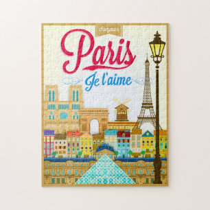 Bonjour Paris Je T'aime Travel Jigsaw Puzzle