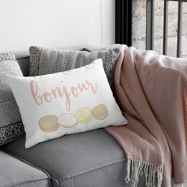 Bonjour Pink French Macarons Decorative Cushion (Creator Uploaded)