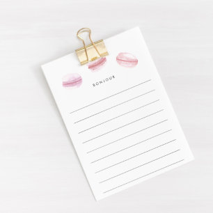 Bonjour   Pink Macarons Lined Post-it Notes