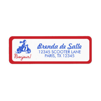 Bonjour Scooter Personalised Return Address Label