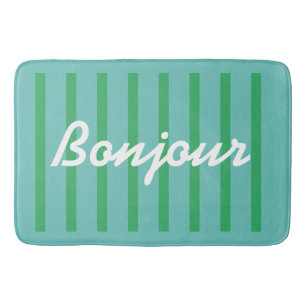 Bonjour Striped Colorful Fun Bath Mat