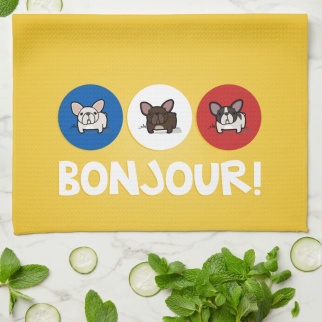 Bonjour! Tea Towel (Folded)