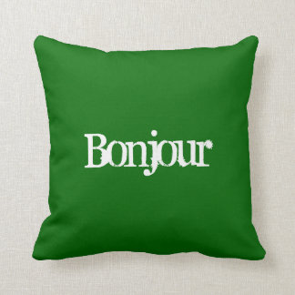 Bonjour - throw pillow