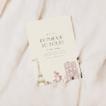 Bonjour to Four French Paris Birthday Party Invita Invitation<br><div class="desc">This charming French-themed birthday party invite template features a cute hand-drawn illustration of a quaint Parisian street scene. A whimsical French scene with buildings, lamps, a pink bike and pink balloons provide a cute touch. The soft pastel hues and delicate details evoke the romance of a Paris café. On top...</div>