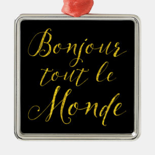 Bonjour Tout Le Monde - Hello Everybody! Metal Tree Decoration