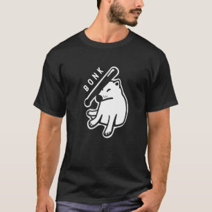 Bonk action on Shiba Inu dogo. Minimal, stylized a T-Shirt