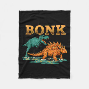 Bonk Dinosaur Funny Prehistoric Humor Design  Fleece Blanket