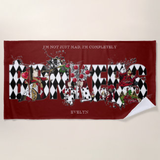Bonkers Vintage Alice in Wonderland Collage Beach Towel