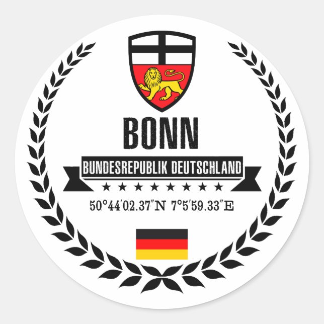 Bonn Classic Round Sticker (Front)