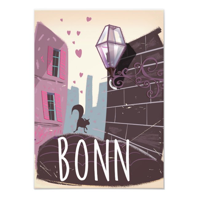 Bonn Germany Vintage style travel poster (Front)