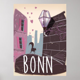 Bonn Germany Vintage style travel poster