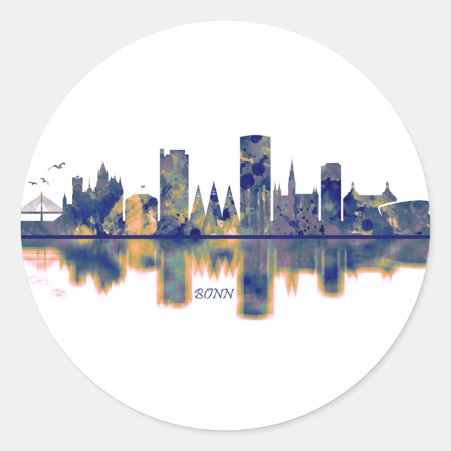 Bonn Skyline Classic Round Sticker (Front)