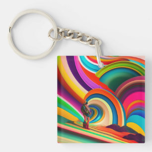 Bonnaroo abstract art key ring