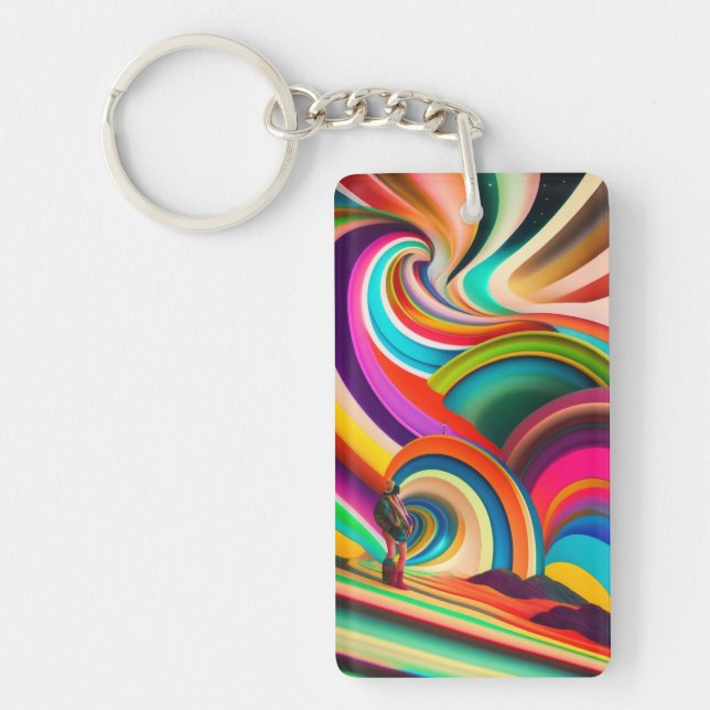 Bonnaroo abstract art key ring (Front)