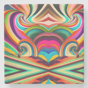 Bonnaroo abstract art stone coaster