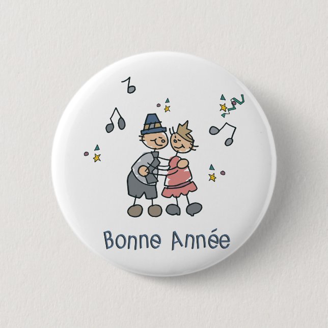Bonne Annee 6 Cm Round Badge (Front)