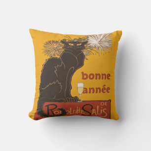 Bonne Annee Happy New Year Le Chat Noir Cushion
