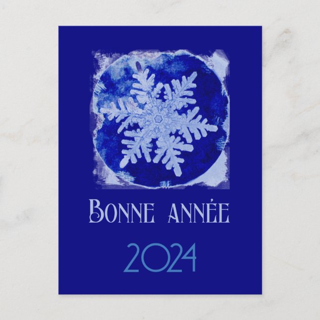 Bonne Annee - snowflake - 2024 Holiday Postcard (Front)